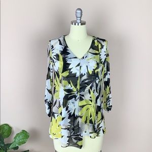 NWOT ALFANI Blouse Tropical Print size Small